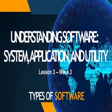 UNDERSTANDING SOFTWARE SYSTEM, APPLICATION AND UTILITY | PPTX