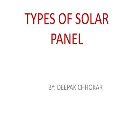 Types of solar panel