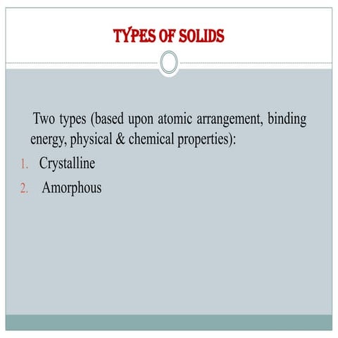 Types of solids