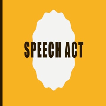 Types of speech act