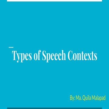 Types of speech contexts presentation