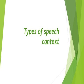 Types of speech context and oratory parts