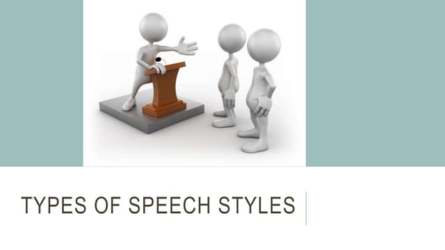 Types Of Speech According To Purpose