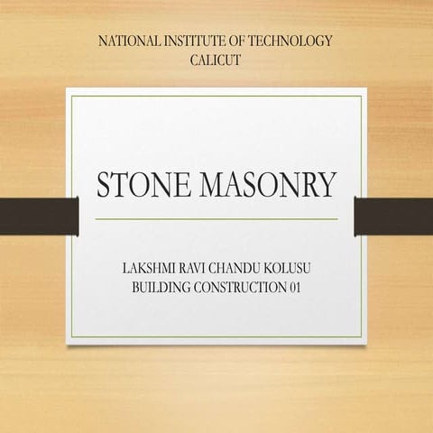 TYPES OF STONE MASONRY
