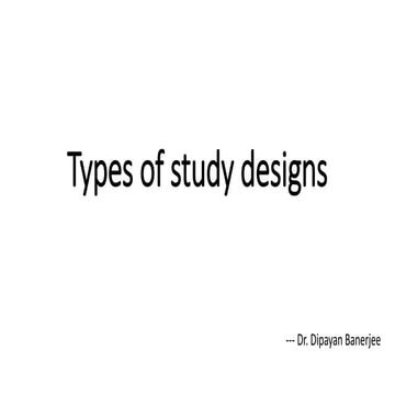 Types of study design