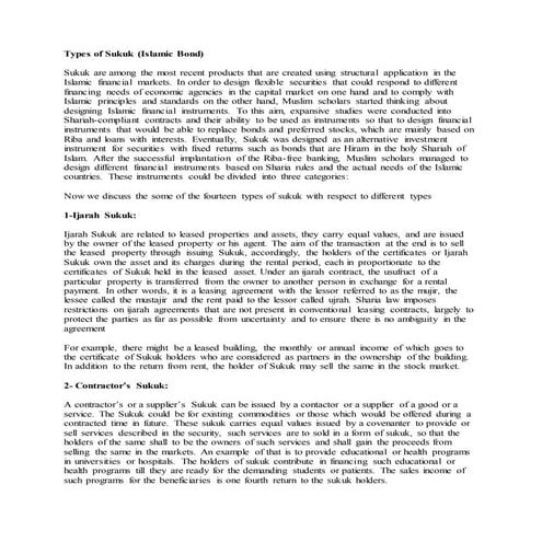 Types of sukuk