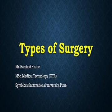 Types & Purpose of Surgery