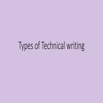 Types of technical writing