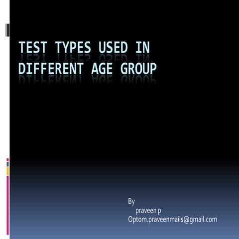 Test types used in optometry