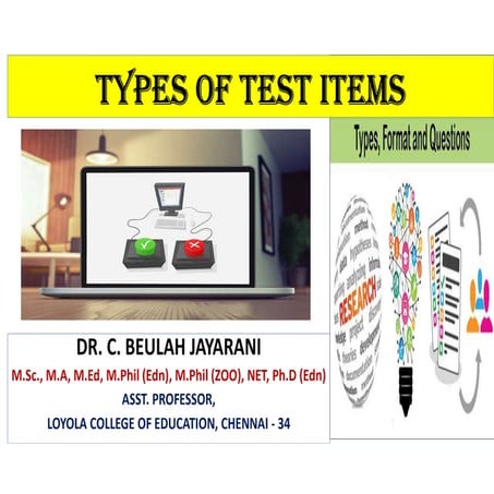 Types of test items