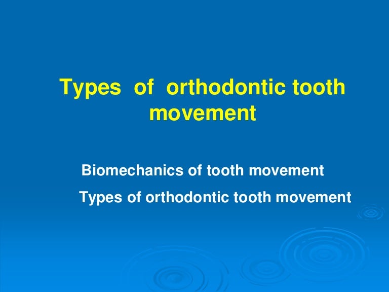Types of tooth movement in orthodontics (4th BDS)
