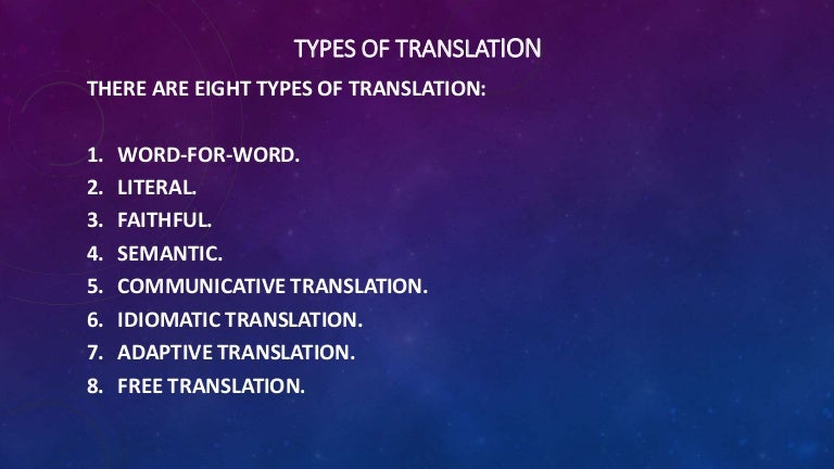 Types of translation