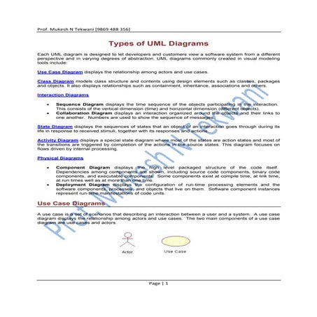 Types of UML diagrams | PDF