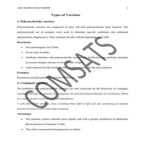 Types of vaccines | PDF