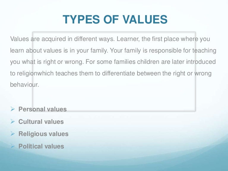 Types of values