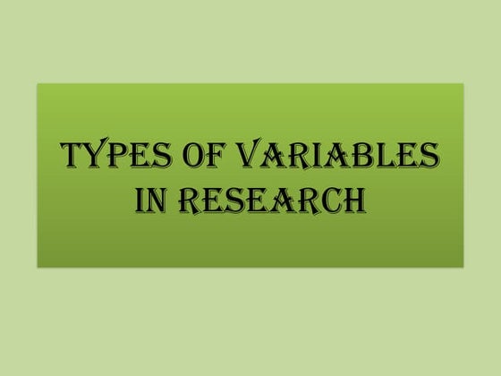Types of Variables | PPT
