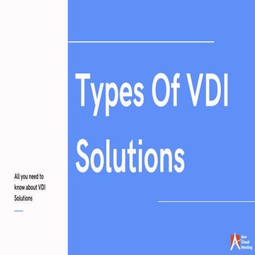 Types Of VDI Solutions