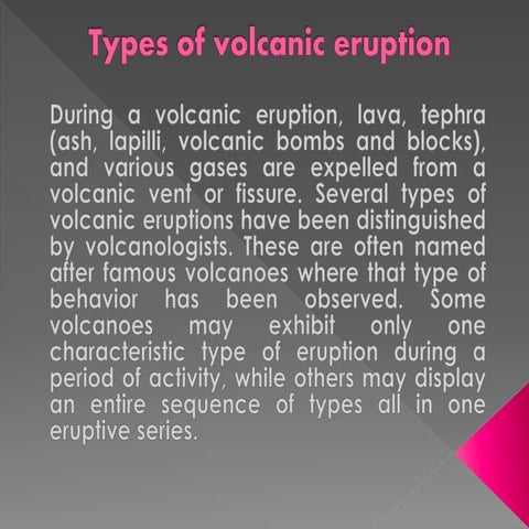 Types of volcanic eruption ppt
