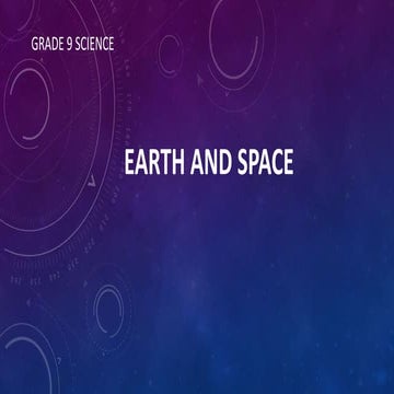 GRADE 9 EARTH AND SPACE - VOLCANOES