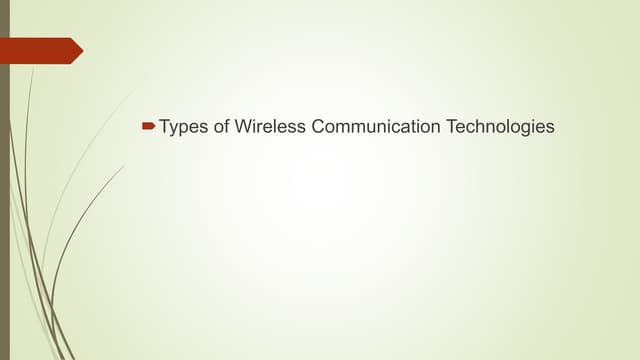Wireless Communication Technologies (WIFI ,Bluetooth , NFC ) | PPTX