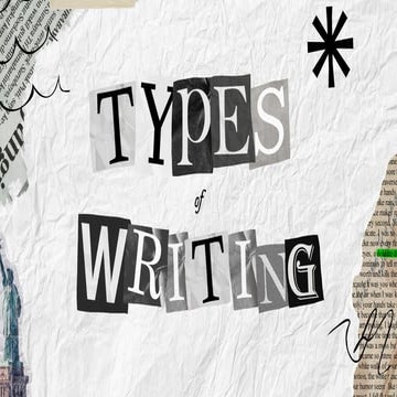 Types of Writing Styles Presentation in Black and White Scrapbook Cut ...