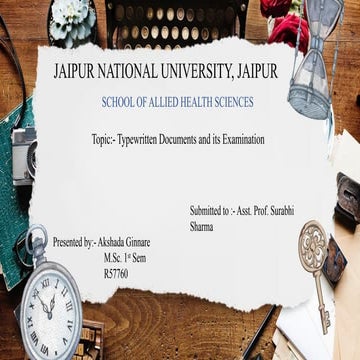 Forensic Examination of Typewritten Documents: Techniques and Case ...