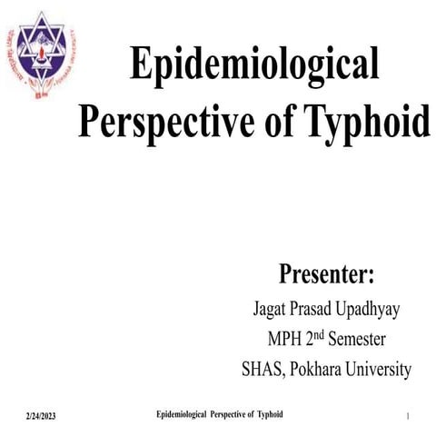 Epidemiological Perspective of Typhoid Fever