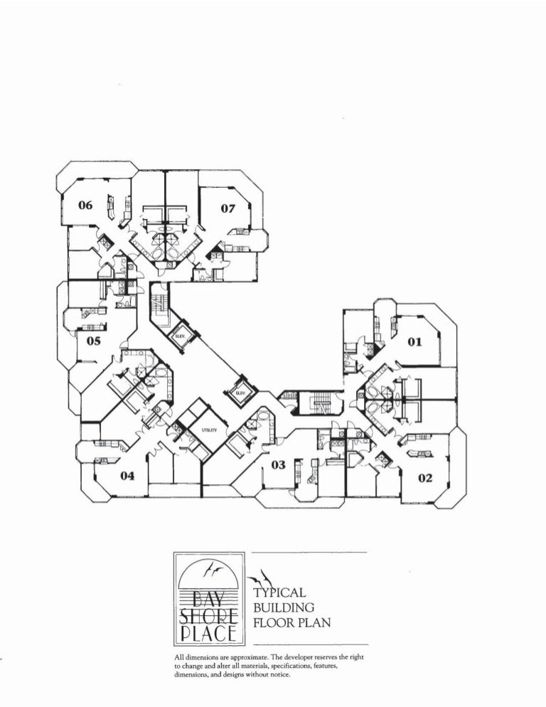 Typical Floor Plan In Bay Shore Place At Park Shore Beach Site Plan N