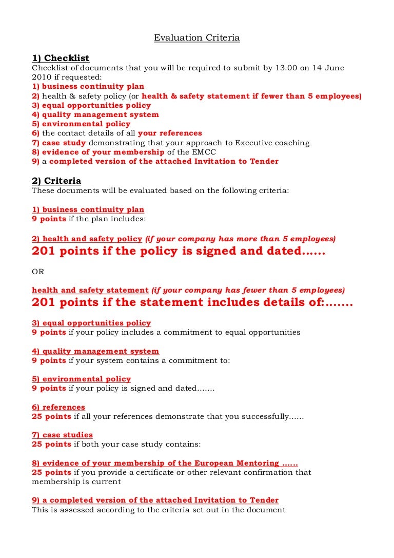 Procurement evaluation report picture
