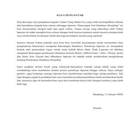 Typing pembuatan laporan database