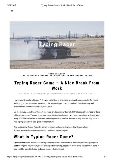 Typing racer game  - a nice break from work