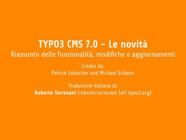 TYPO3 7.0 - Le novità