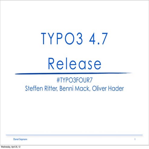 TYPO3 47 release
