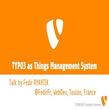 TYPO3 as Things Management System | PDF | Computer Peripherals | Computing