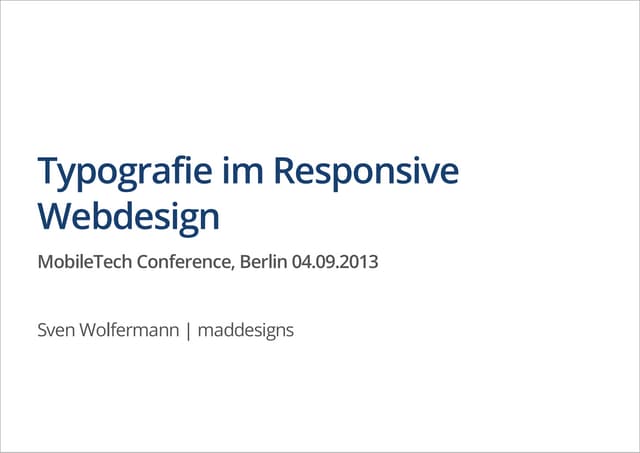 Typografie im Responsive Webdesign