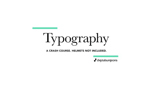 Typecurious: A Typography Crash Course