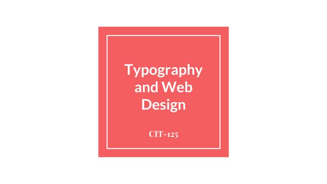Typography and Web Design