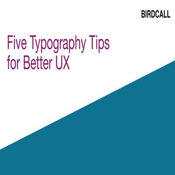 Five Typography Tips for Better UX