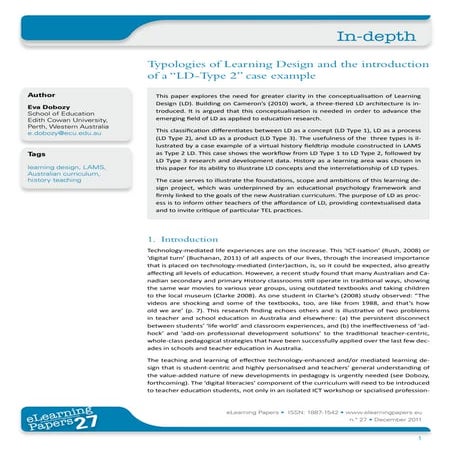 Typologies of learning design and the introduction of a “ld type 2” case example