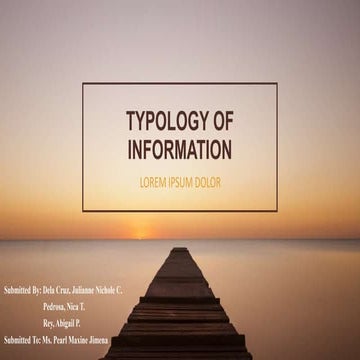 Typology of information mil- (dela cruz, pedrosa, rey)