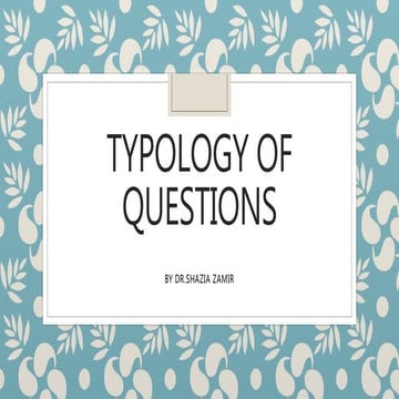 Typology of questions