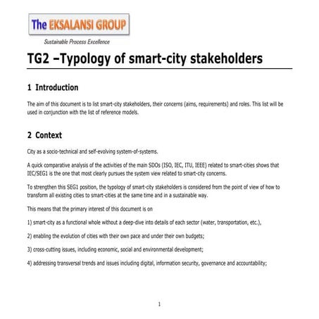 Typology of smart city stakeholders
