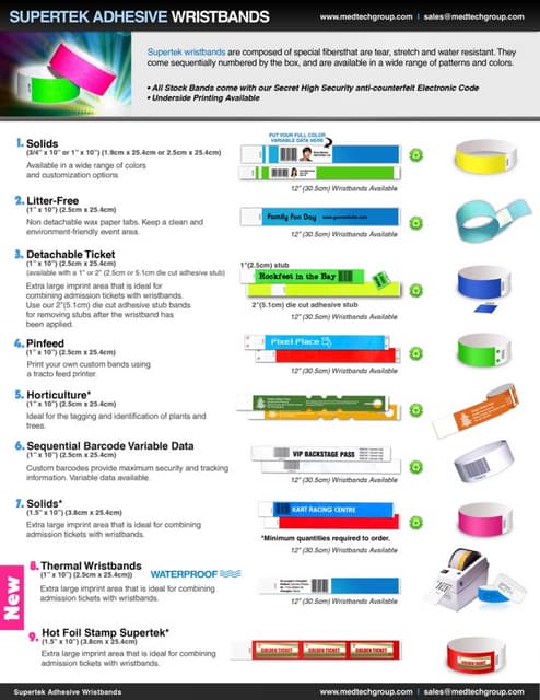 Tyvek wristbands