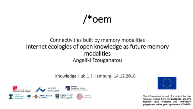Internet ecologies of open knowledge as future memory modalities