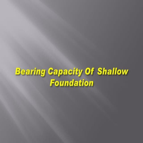 Bearing capacity of Soil