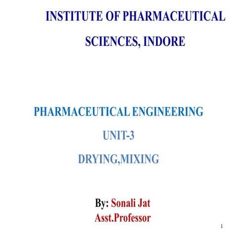 Drying- Pharmaceutical Engineering | PPT