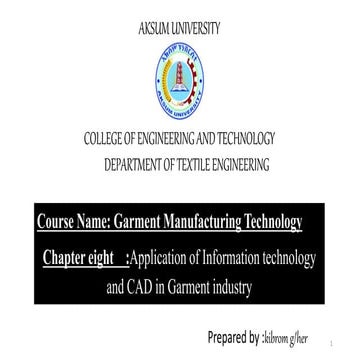 U 8 application of information technology and cad in garment industry