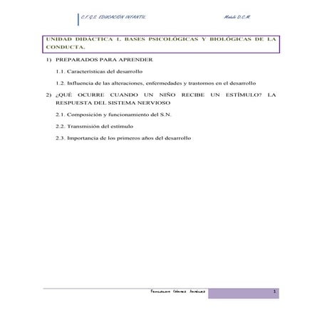 U.d 1. BASES PSICOLÓGICAS Y BIOLÓGICAS DE LA CONDUCTA.