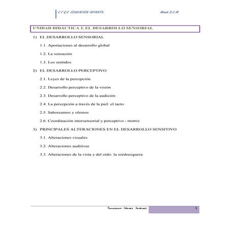 U.d 2 EL DESARROLLO SENSORIAL