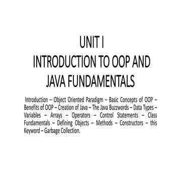 U1 JAVA.pptx | Programming Languages | Computing